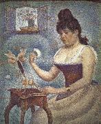 Georges Seurat Young Woman Powdering Herself oil